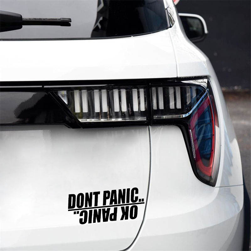 15.8cm*6.5cm Funny DONT PANIC Graphical Car-styling Car Sticker Decal Black