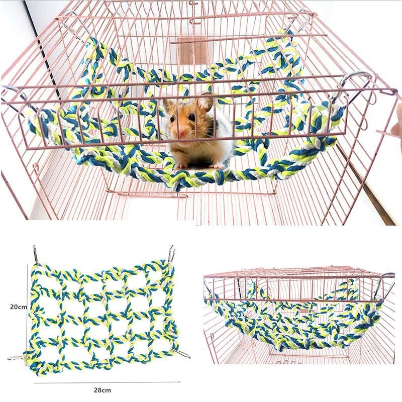 1PC Small Animal Supplies Cute Pet Activity Toy Hamster Ferret Tools Pet Products Cage Hanging Net Parrot Climbing Ladder
