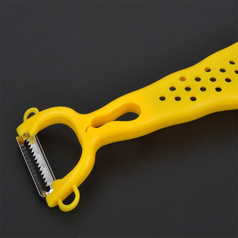 1Pcs Plastic Handle Stainless Steel Blade Double Head Multifunctional Fruit Slicer Vegetables Peeler Cutter Kitchen Tools