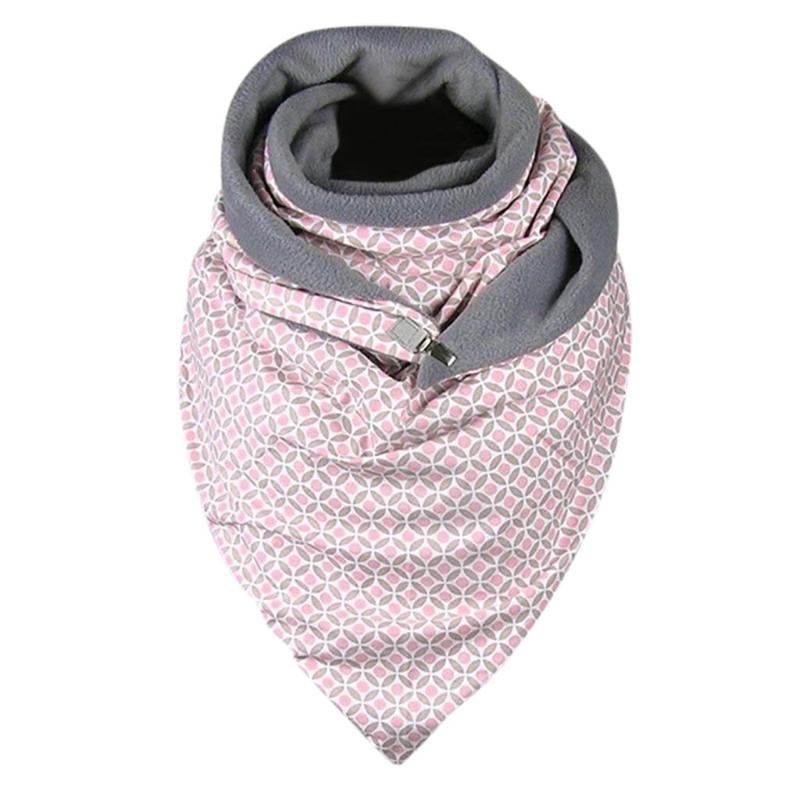 Scarves Women Warm Soild Dot Printing Wraps Button Soft Wrap Scarf Retro Female Multi-purpose Shawl