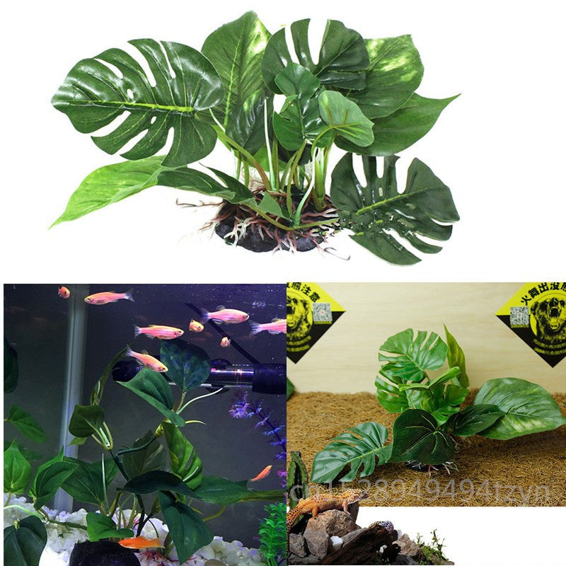 Green Artificial Plastic Aquarium Nep Waterplants Home Fsh Tank Decoration Accessories