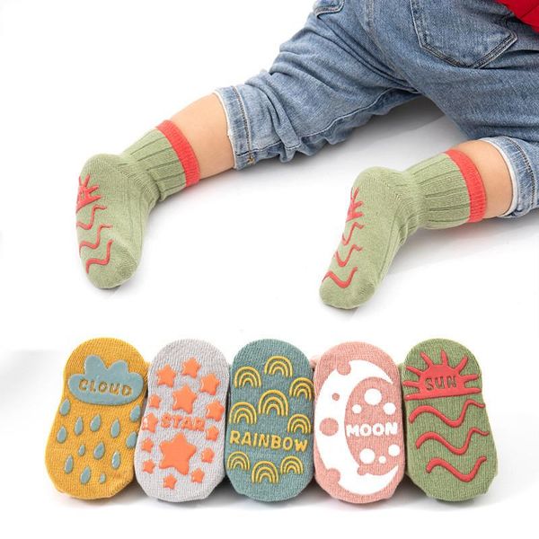 Children&#039;s Socks Solid Striped Summer Spring Boy Fruit Anti Slip Born Baby Cotton Early Education Infant Sox For Girls
