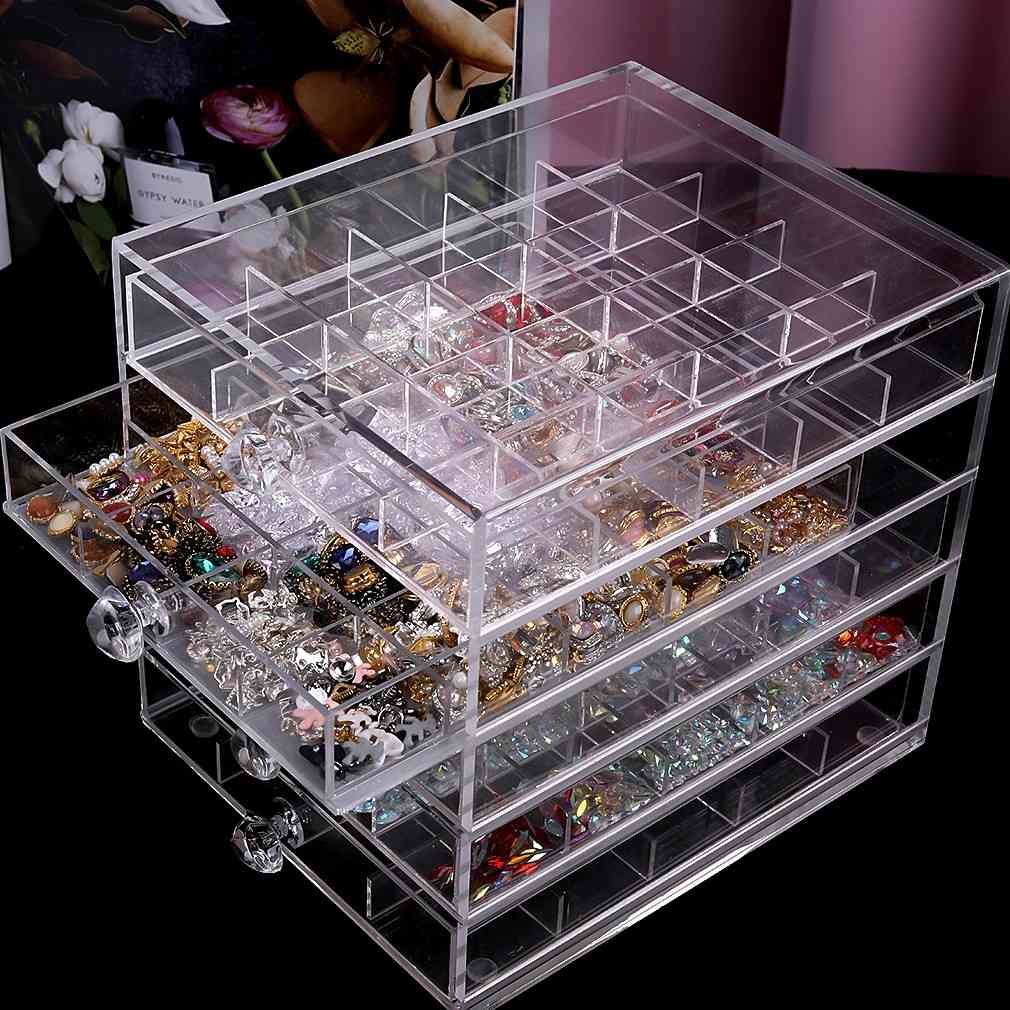 24 light trapeze support lipstick nail salon cosmetic lotion and ornamental drawer removable acrylic transparent storage box desktop