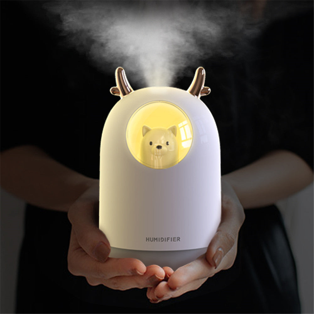 Portable lovely humidifier mini house usb air purifier atomizer diffuser fog maker with led lamp night