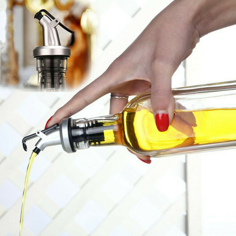 2PCS Oil Bottle Stopper Lock Plug Seal Leak-proof Food Grade Rubber Nozzle Sprayer Liquor Dispenser Wine Pourer Kitchen Bar Tool
