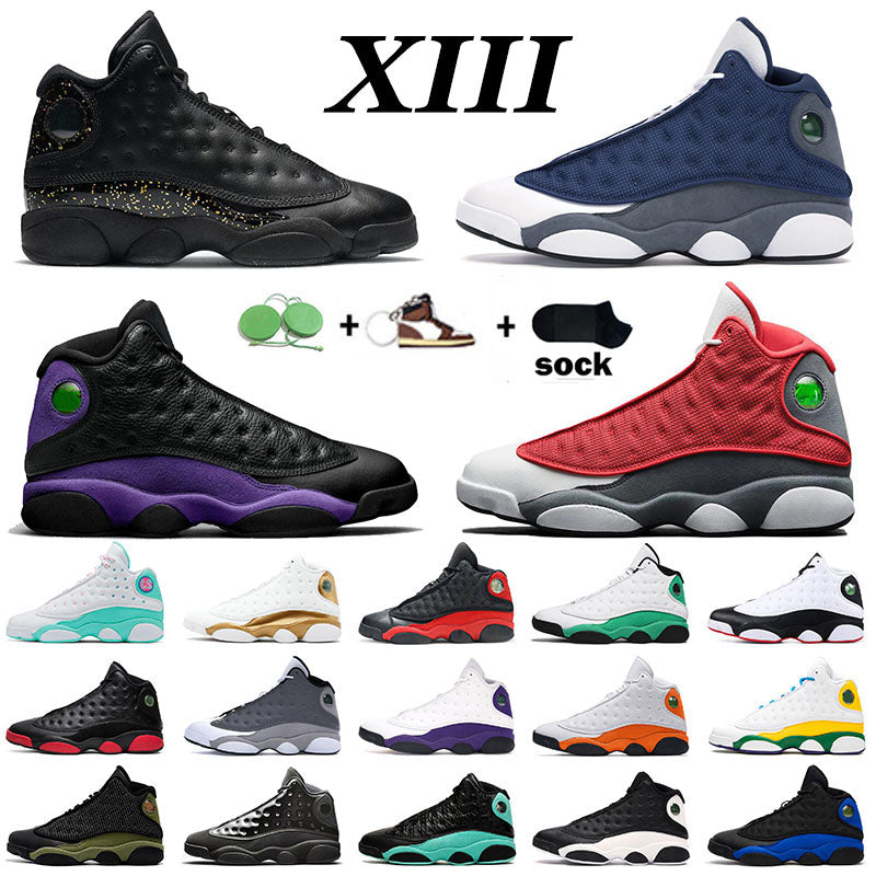 Professional Basketball Shoes Mens Womens Trainers Jumpman 13 13s Sports Sneakers Court Purple Gold Glitter Reverse Bred Flint Lakers Island Outdoor