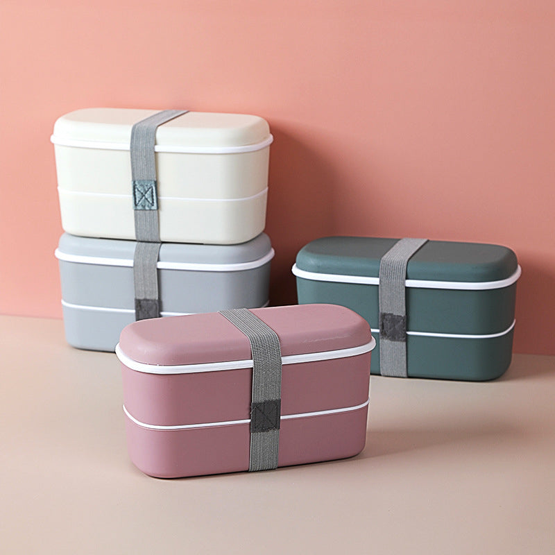 Japanese-style Portable Lunch Box Healthy Material 2 Layers Bento Boxes Microwave Dinnerware Food Storage Container Foodbox