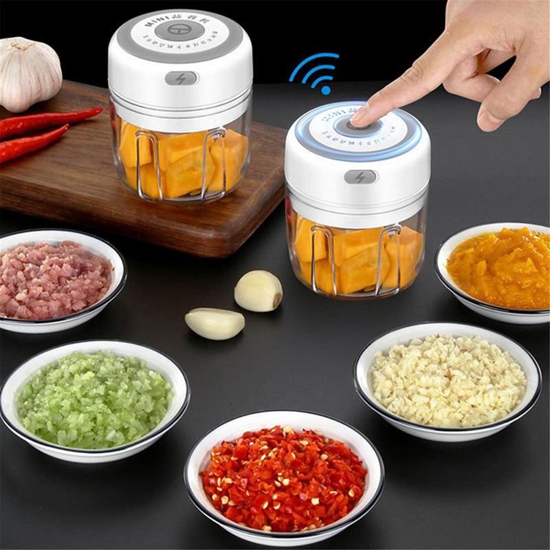100-250ml Electric Garlic Masher Mini USB Wireless Press Mincer Sturdy Vegetable Chili Meat Grinder Food Chopper Kitchen Gadget