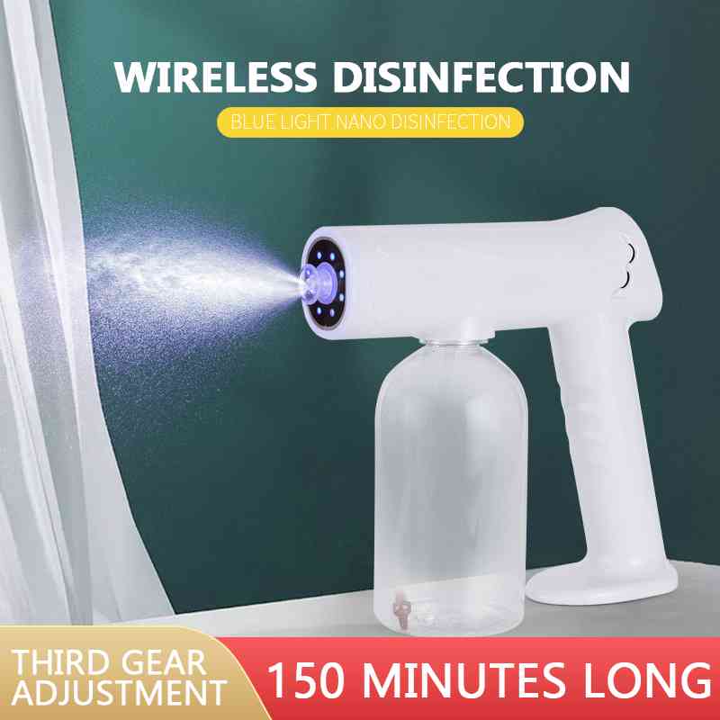 New Wireless Disinfection Sprayer Gun Household Atomizer USB Charging Handheld Nano Blue Light Steam Spray Gun Touch Screen