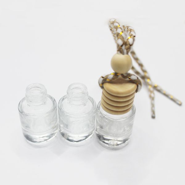 6ML car pendant perfume bottle Essential Oils Diffusers High transparent Cylinder bottles glass aroma perfume&#039;s empty Container DIY dri