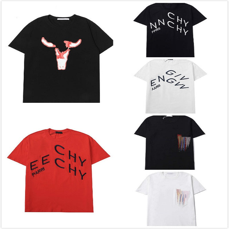 t shirt 2021 Men&#039;s T-shirt Letter Embroidery Tees Rainbow Art Style Women Tshirts Casual Fashion Print Short Sleeves Youth Summer Tops