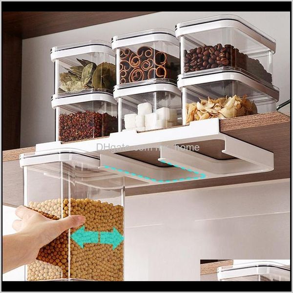 Housekeeping Organization Home Gardenhanging Storage Box Container Refrigerator Organizer Sealed Tank Kitchen Cabinet Rack Transparent Bottl