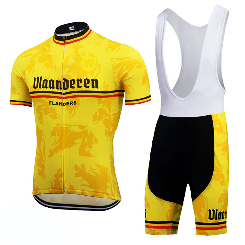 Flanders Cycling jersey Set 2021 Pro Team ropa Ciclismo Men&#039;s Summer Breathable Cycling Clothing MTB Bike Jersey Bib Shorts Suit