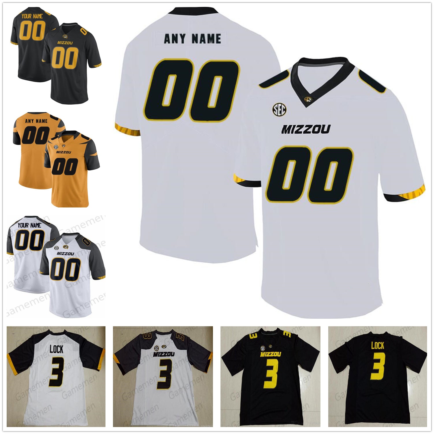 Custom ncaa jersey Mizzou Missouri Tigers Tyler Badie Drew Lock Taylor Powell Jalen Knox Kam Scott Football Any Name Number stitched mens youth Jers