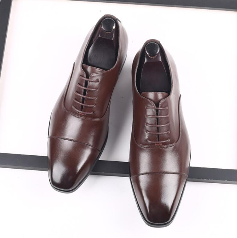 2022 Shoes Oxfords Office Business Wedding Black Male Brown Pointed Men&#039;s Set-Of-Feet