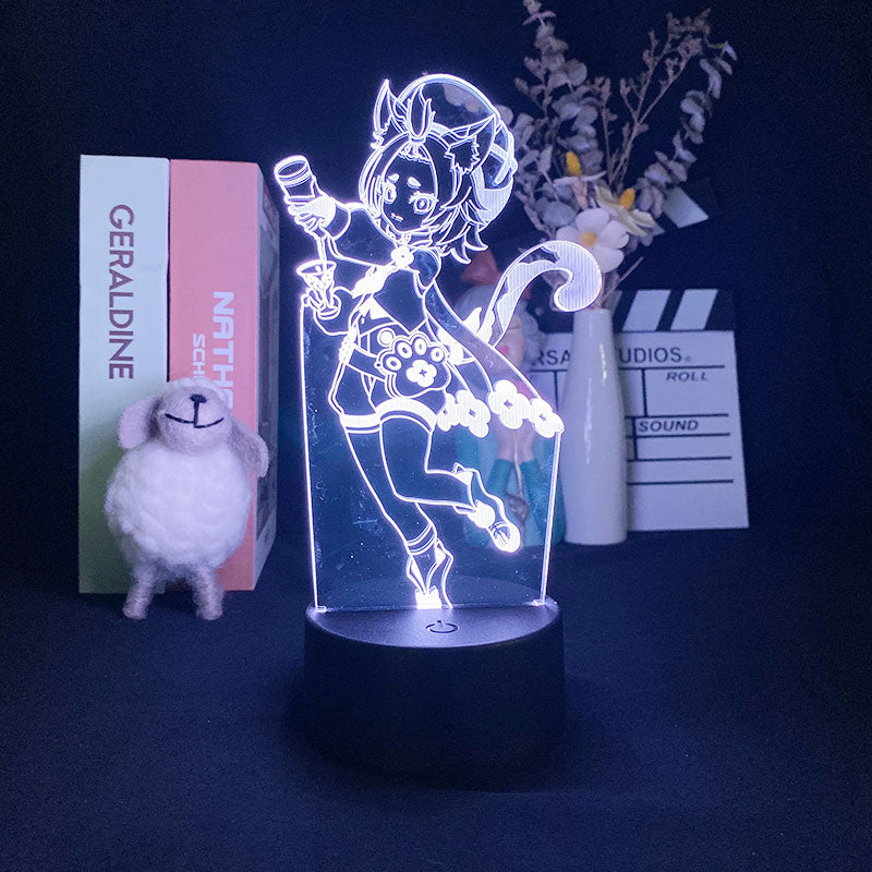 Kids Night Light LED Room Desk Lamp 3D USB Nightlight Diona Figure Genshin Impact Smart Phone Control Cool Game Fans Children Gift