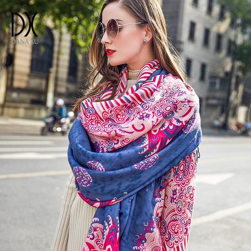 Women Winter Fashion Boho Style Plaid Thick Warm Poncho Cashmere Sweater Scarves And Stoles Oversized Blanket Wrap Bandanas