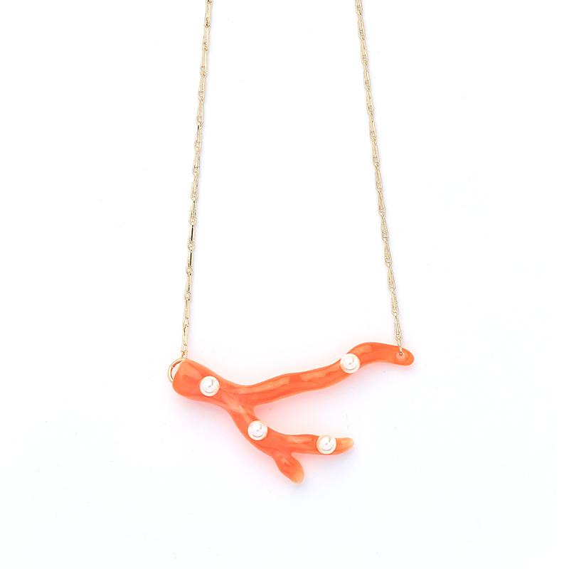 Pendant Necklaces Wholesale Fashion Jewelry Cute Antlers Acrylic Pearl Necklace For Women Charm Clavicle Choker Gift Accessories