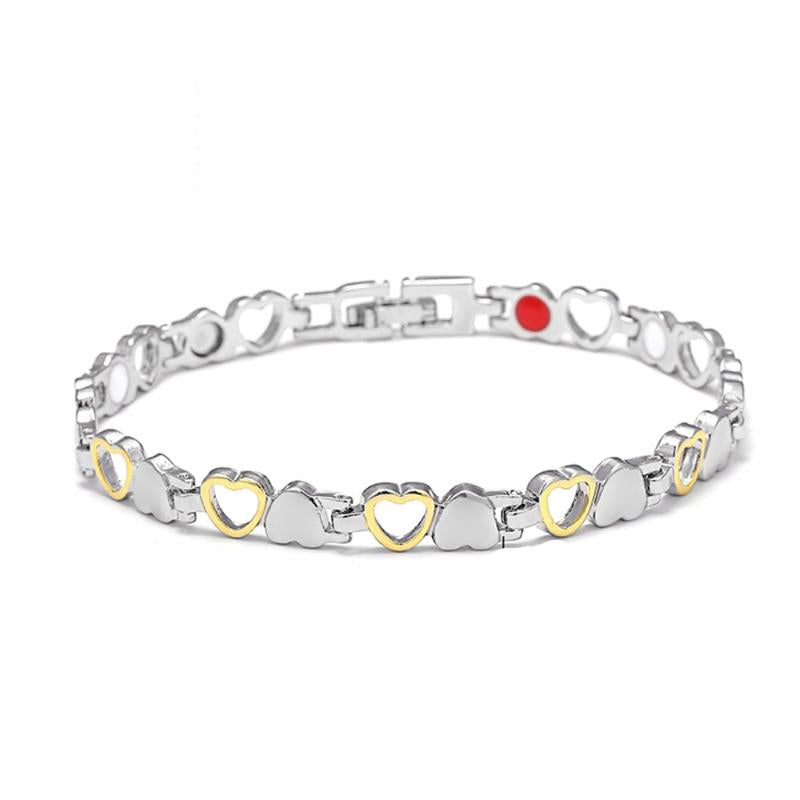 Link, Chain Healthy Energy Bracelet Women Charm Jewelry Men Hearted Design Stainless Steel Health Care Magnetic Link