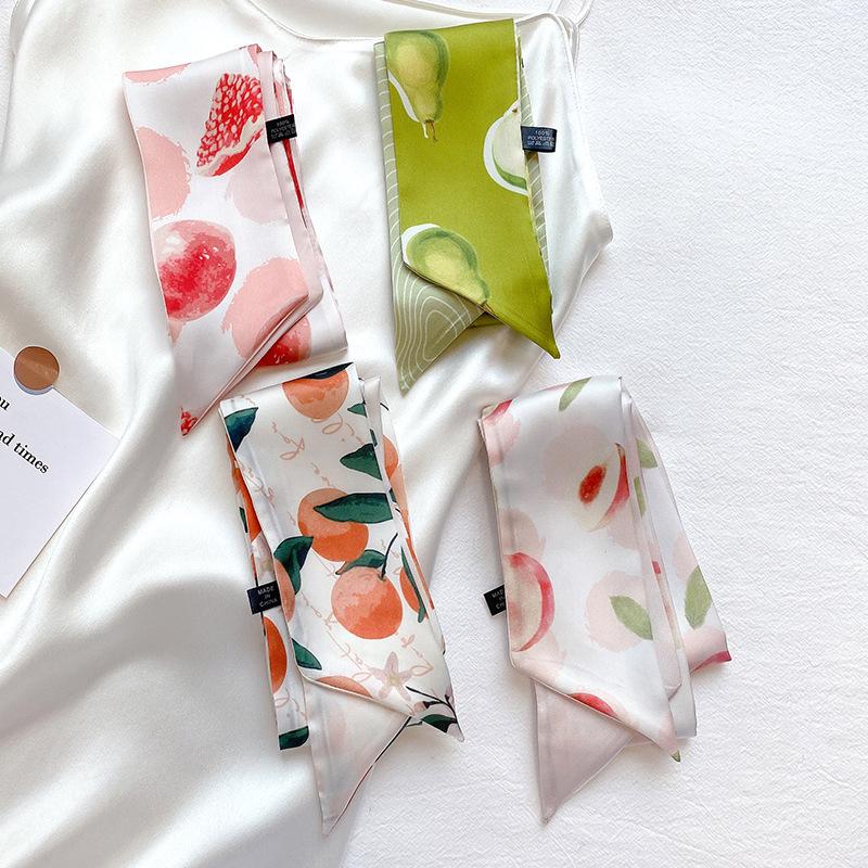 Scarves Korean Version Of The Decorative Thin And Long Strip Silk Female Scarf Hair Band Straps With Ribbons