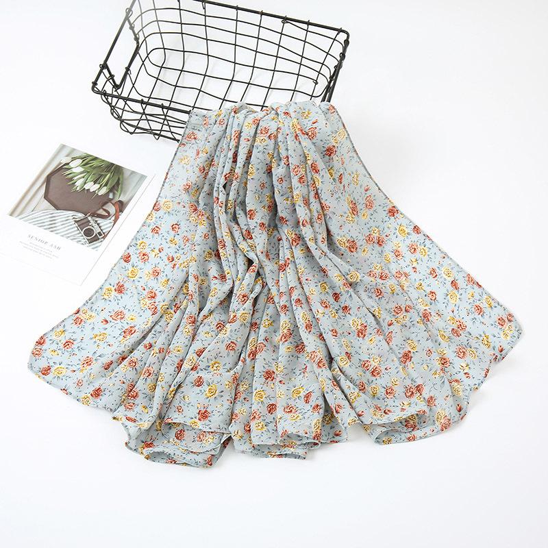 Scarves Fashion Floral Summer Women Scarf Printed Beach Hijab Shawls And Wraps Female Foulard WJ0077