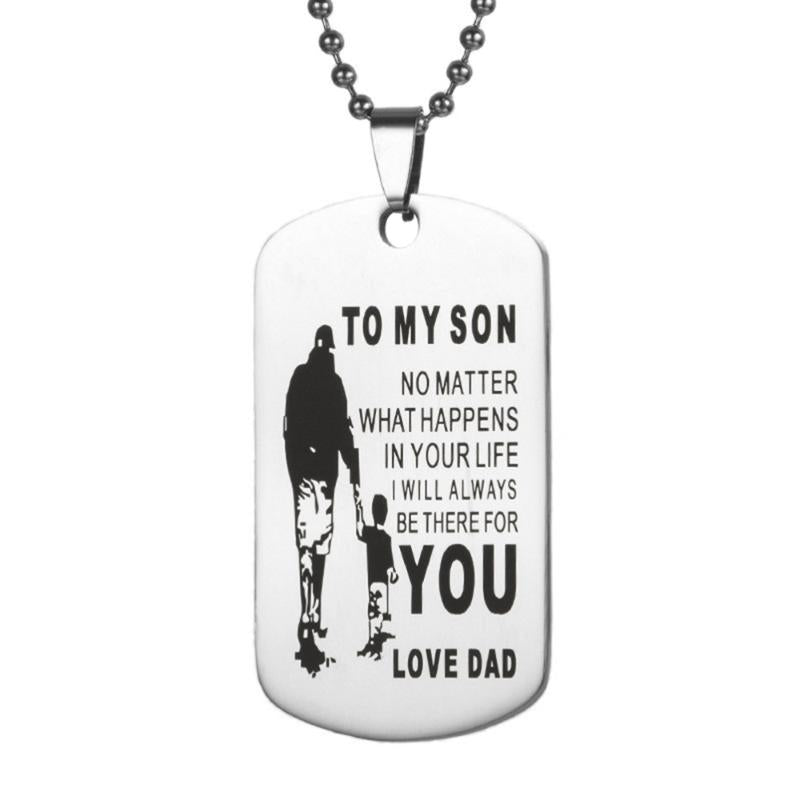 Pendant Necklaces To My Son Necklace Stainless Steel Tag Dog Chain Love Gift (3)