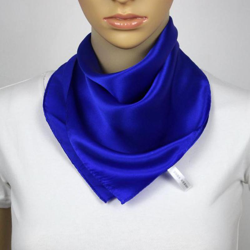 Scarves Girl Women Solid Plain 100% Mulberry Satin Silk Scarf Square Neckerchiefs Gift Accessory 53*53cm 10colors #4083