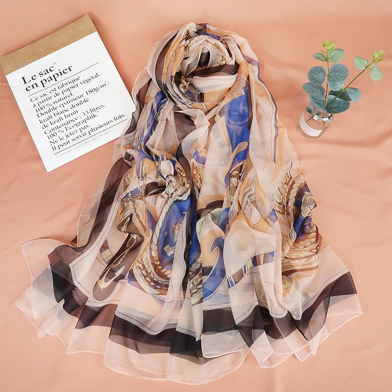 Scarves 185 X 140 Cm Fashion Silk Scarf Summer Tarot Card Women Constellation Brand Design Long Shawls Wraps Lady