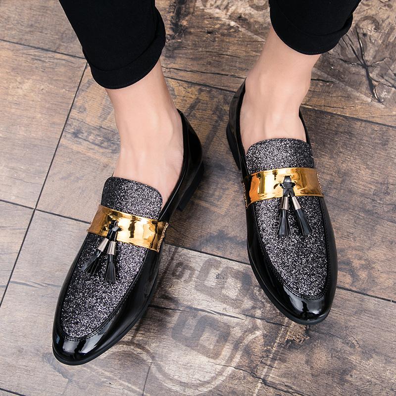 Dress Shoes NBD Flats Leather Casual Men For Man 2021 Oxford Wedding Party Male Glitter Formal Footwear Wholesale
