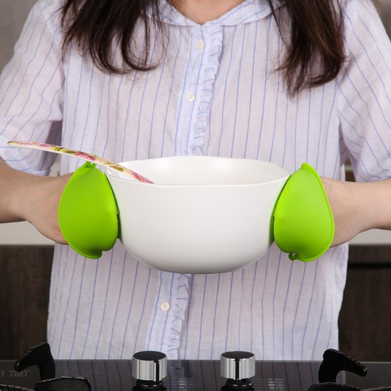 Oven Mitts 8Pcs Silicone Microwave Heat Resistant Anti-slip Holder Clamp Tool Kitchen Baking Cooking Tools