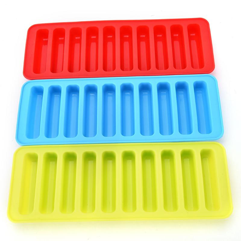 Baking Moulds Reusable Cylinder 10 Silicone Ice Cube Tray Mold Freeze Mould For Water Bottle Pudding Jelly Chocolate Cookies Maker