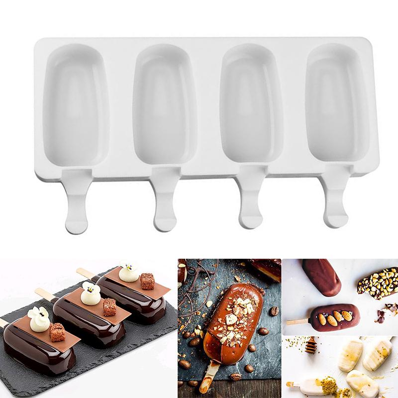 Baking Moulds Home Made Ice Cream Molds Kitchen Silicone DIY Popsicle Mold Making Tool Juice Dessert With Sticks Cube Maker
