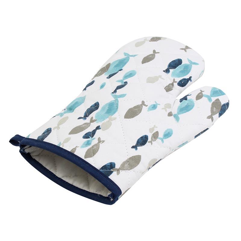 Oven Mitts MiHeat Insulation Microwave Gloves Cute Blue Fish Cotton Pad Kitchen Baking Cook Padded Cooking Tool