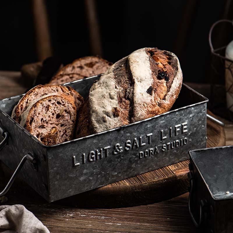 Dishes & Plates Vintage Old Wrought Handle English Serving Trays Retro Metal Storage Sundries Tray Breakfast Bread Cake Plate Rectangular Bo