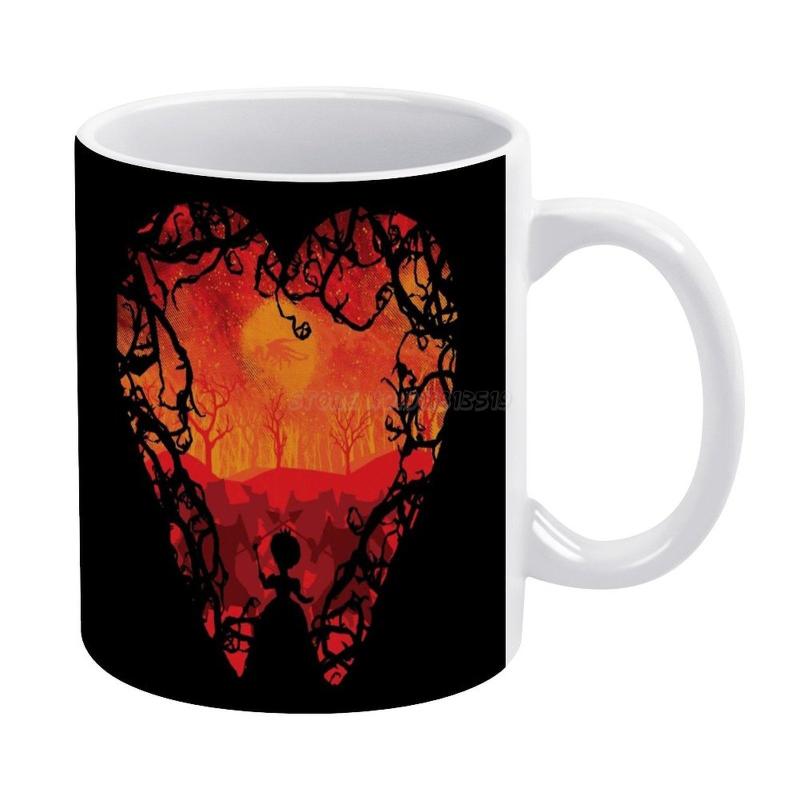 Mugs Blood Red Hearts White Mug Coffee 330ml Ceramic Home Milk Tea Cups And Travel Gift For Friends Trees Forest