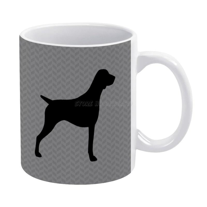 Mugs German Shorthaired Pointer Silhouette ( S ) White Mug 11oz Ceramic Tea Cup Coffee Friends Birthday Gift P
