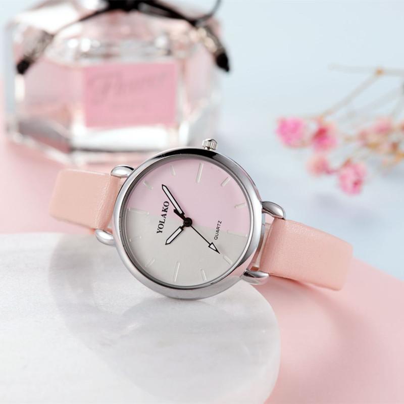 Wristwatches YOLAKO Fashion Women Watches Simple Ladies Watch Candy Color Leather Quartz Wristwatch
