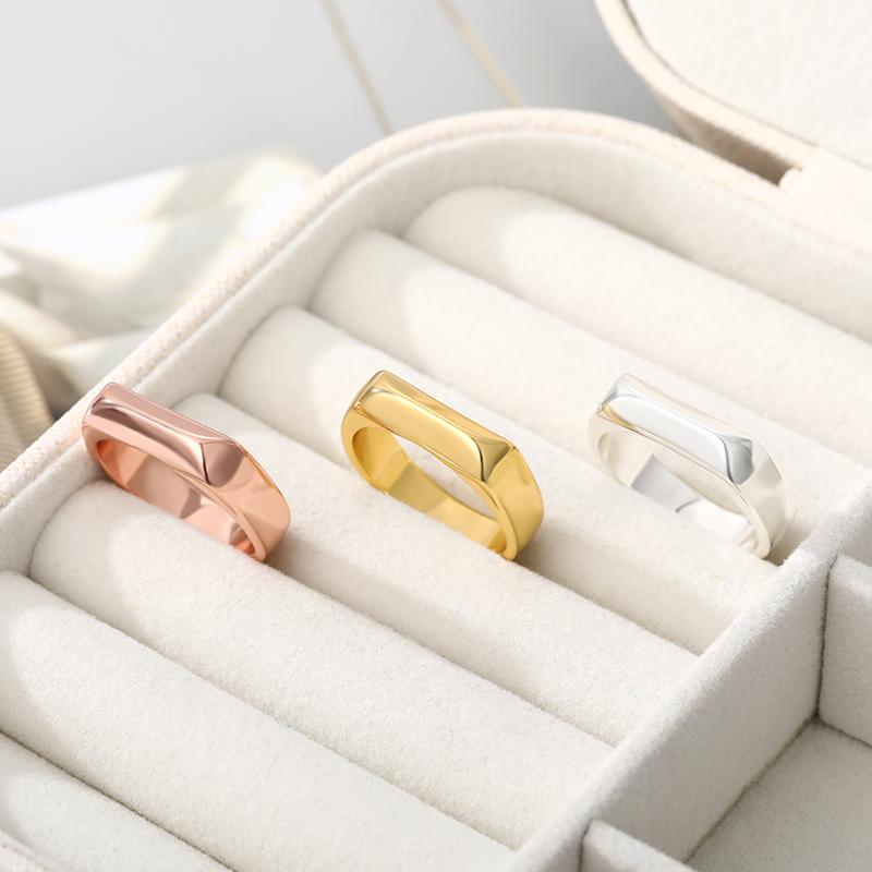 Cluster Rings Minimalism Fashion Stainless Steel Irregular Gold Ring Gothic Geometric For Women Men Boho Jewelry Birthday Gift 2021
