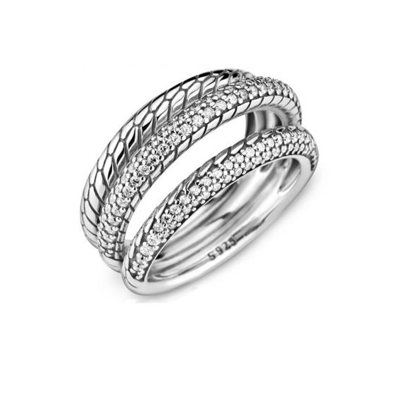 Cluster Rings 925 Sterling Silver 2021 Autumn Snake Bone Pattern Ring Fashion Jewelry Women Birthday Gift