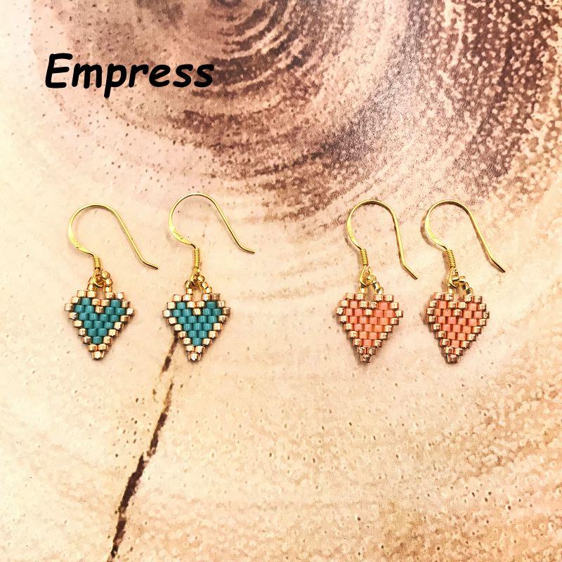 Dangle & Chandelier FAIRYWOO Tiny Heart Sweet Drop Earrings Jewelry Women Dresses Boho Style Miyuki Earring Handmade Customize Japan Glass B