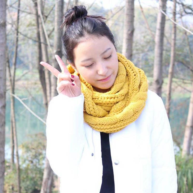 Scarves 5pcs Women Knitted Scarf Winter Crochet Long Snood Tube Shawl Ladies Neck Warmer In Multicolors DOM1091555