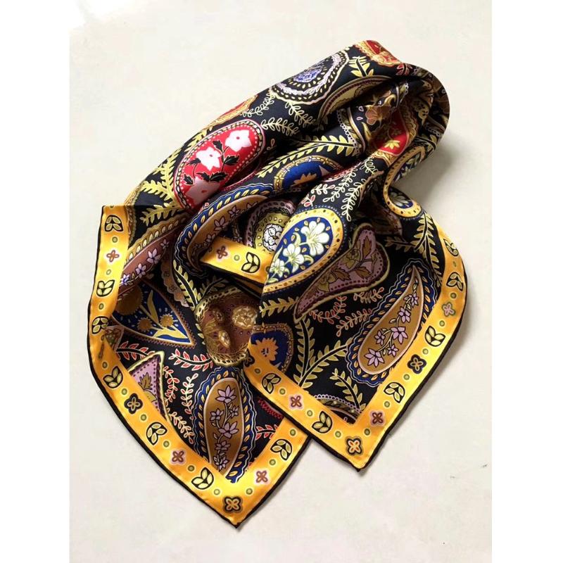 Scarves Small Square 100% Silk Neckerchief Bandana Scarf Foulard For Women