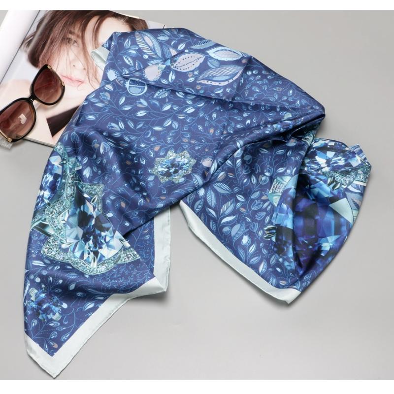 Scarves Luxury 100% Silk Scarf Shawl For Women&#039;s Top Grade Hijab Head Foulard 35&quot; X 35&quot;&quot;