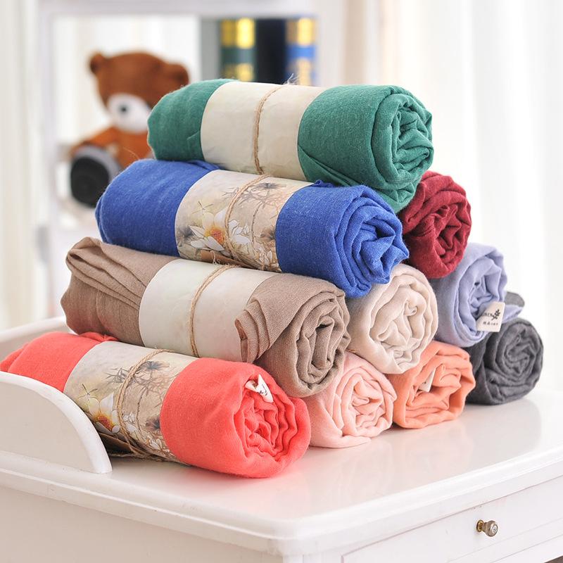 Scarves 10pcs-lot Fashion Solid Plain Linen Cotton Shawl Scarf Beach Wrap Hijab Accessories For Women & Men Wholesale