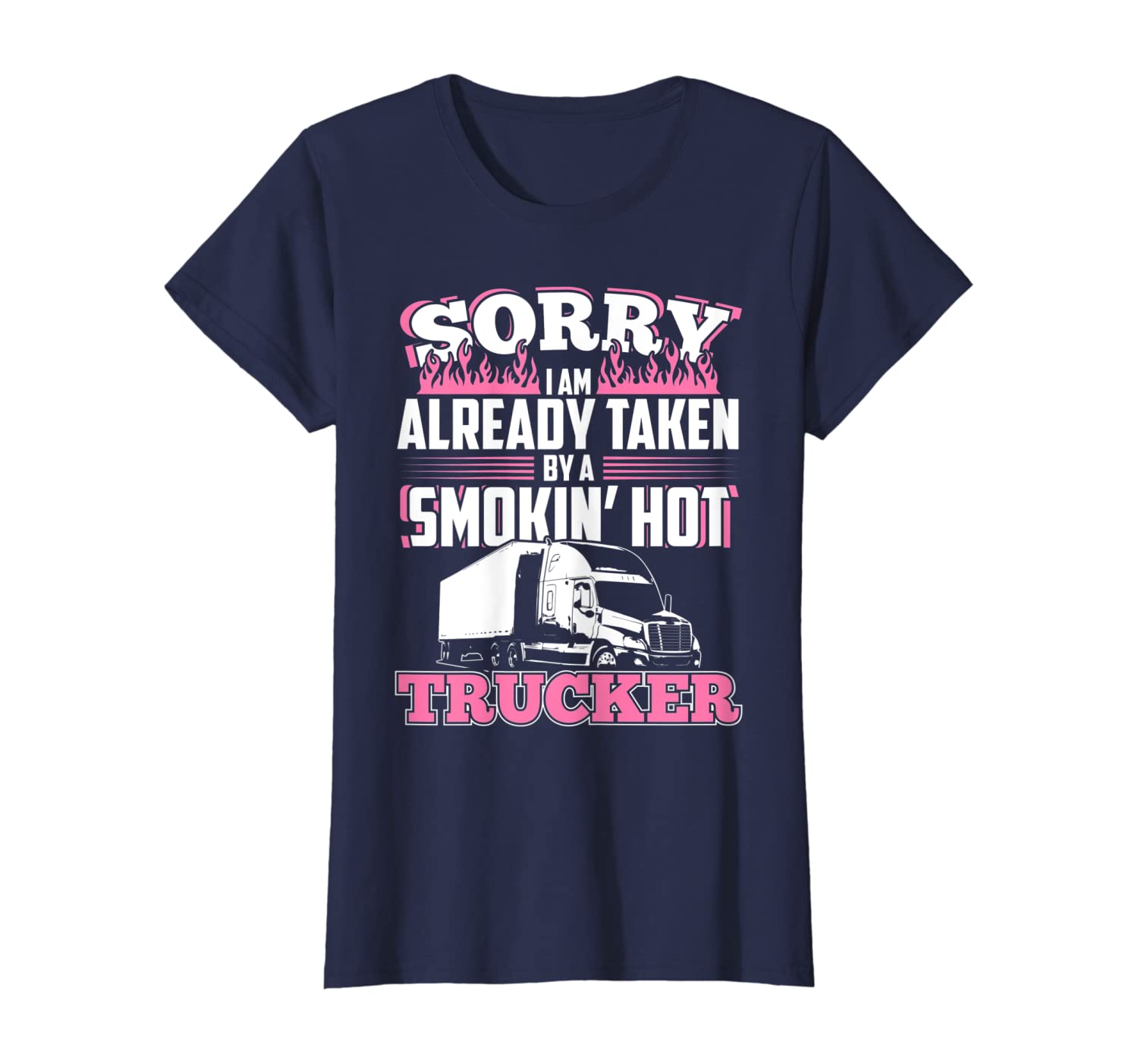 Womens My husband is a truck driver- Womens Gift- Trucker Wife T-Shirt