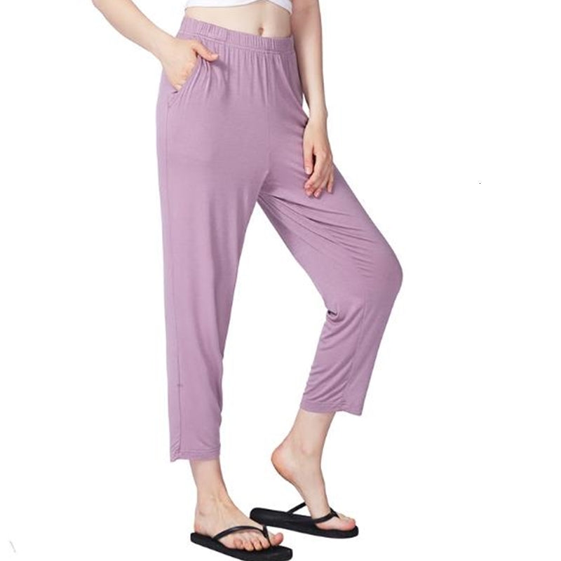 Women&#039;s Pants & Capris 2XL-7XL Plus Size Pajama Women Lounge Wear Cotton Sleepwear Spring Summer Bottoming Fat MM Elasticity Homewear Pant C0QK