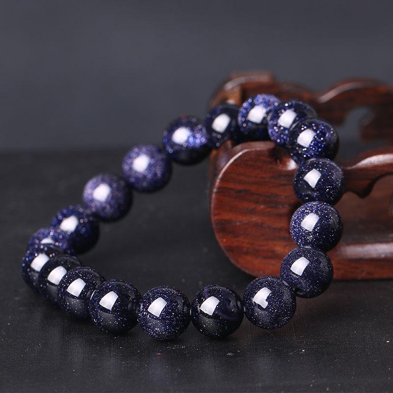 Beaded, Strands 10mm Design Blue Sand Stone Beads Bracelet & Bangle For Women And Girl, Natural Bead Jewelery,Christmas Gifts