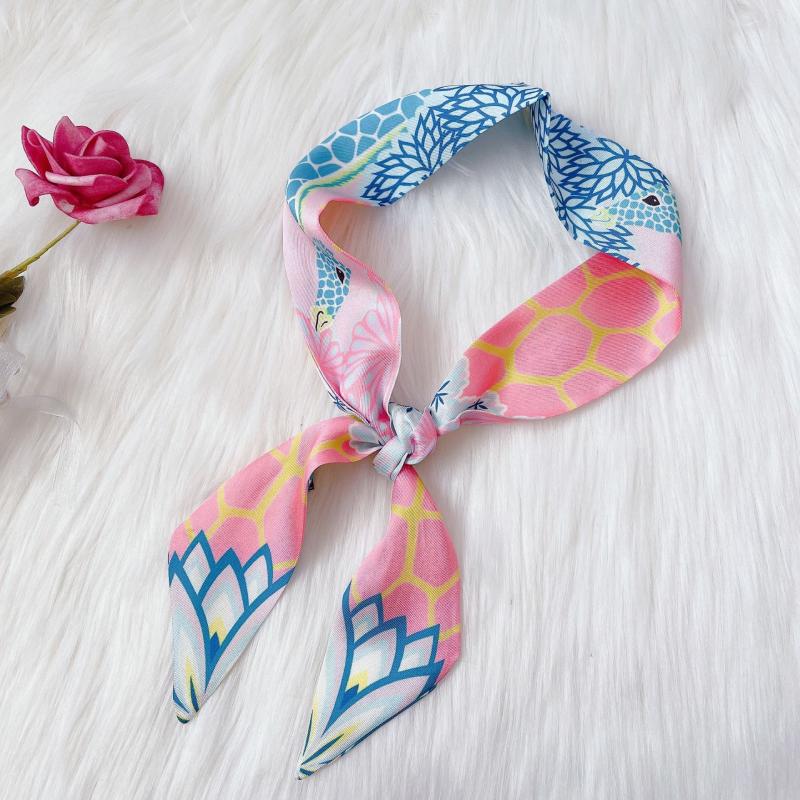 Scarves Brand Fashion Women&#039;s Headscarf Multifunctional Handbag Wrist Decoration Scarf Luxury Headband Pareo Beach Female