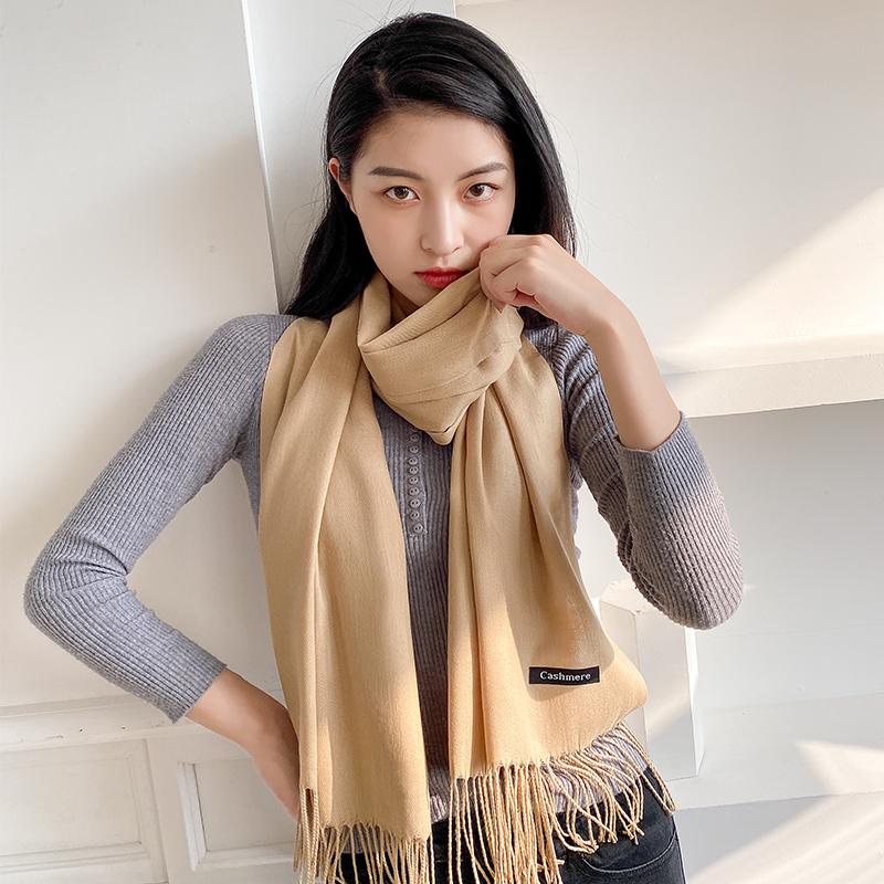 Scarves Women&#039;s Winter Korean Version Spring And Autumn Long Multi-functional Shawl Imitation Cashmere Warm Dual-purpose Scarf