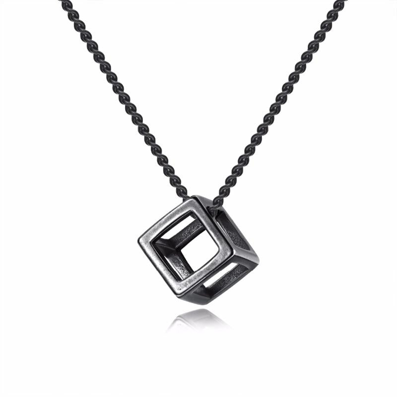 Chokers Personality Hollow Cubic Happiness Magic Square Titanium Steel Necklace Necklace.GX1452